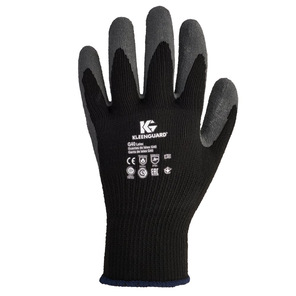 KleenGuard® G40 Handspezifische Latexhandschuhe 97271 – Grau und Schwarz, 8, 5 x 12 Paare (insgesamt 120) - 97271