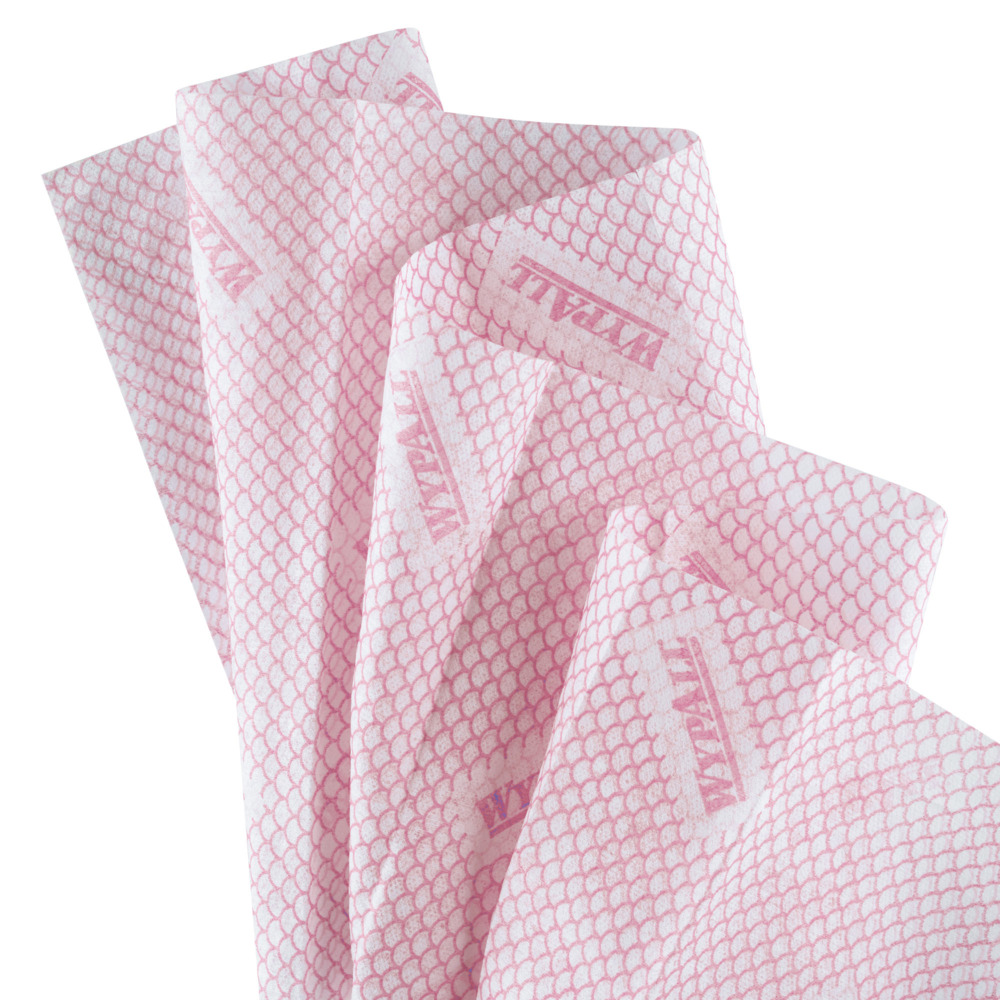 Panni per la pulizia con codice colore WypAll® X50 7444 - Panni per la pulizia rossi - 6 confezioni x 50 panni con codice colore intercalati (totale 300) - 7444