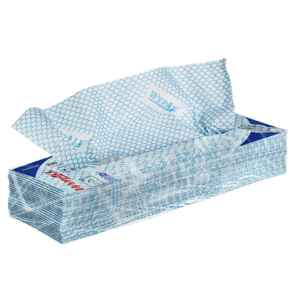 WypAll® X80 Critical Clean™ Farbcodierte Reinigungstücher 7565 – Blaue Reinigungstücher – 10 Packungen x 25 Reinigungstücher für hohe Beanspruchung (insges. 250) - 7565