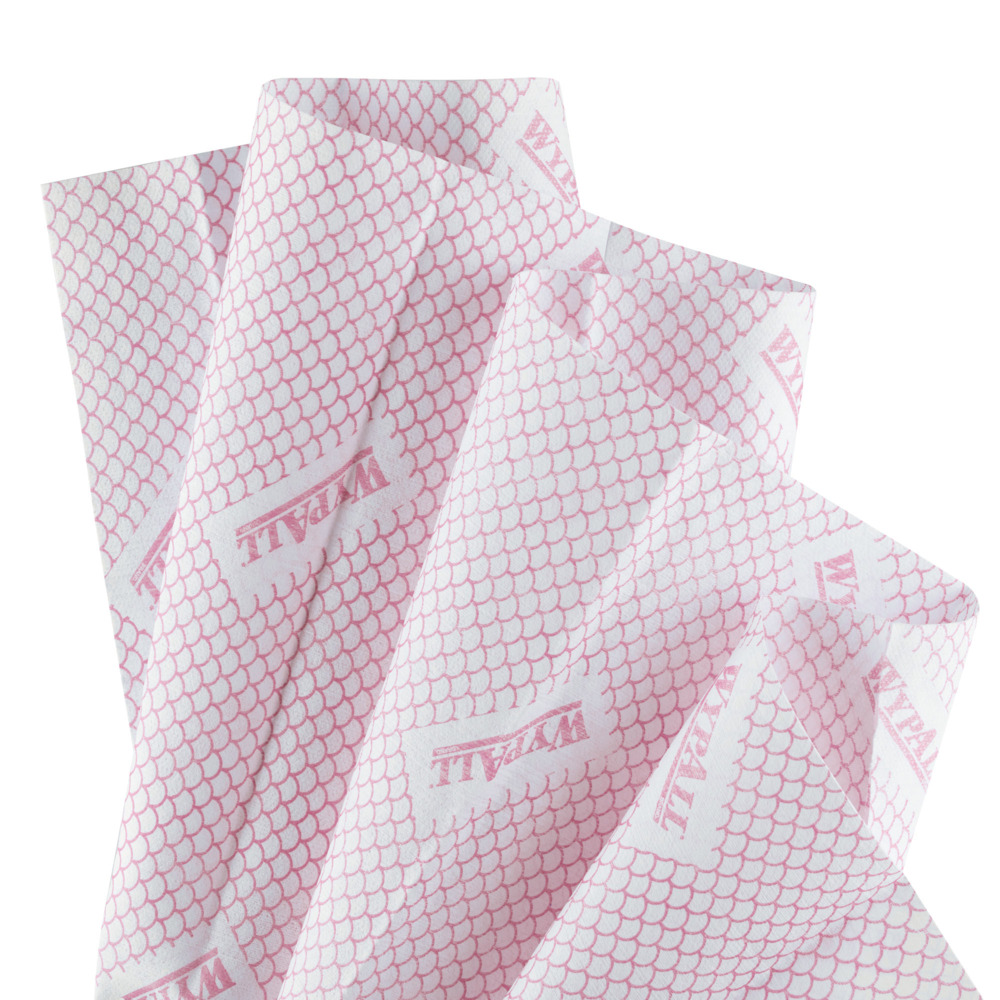 Chiffons de nettoyage à code couleur WypAll® X80 Critical Clean™ 7568 - Chiffons de nettoyage rouges - 10 paquets x 25 chiffons de nettoyage intensif (250 au total) - 7568