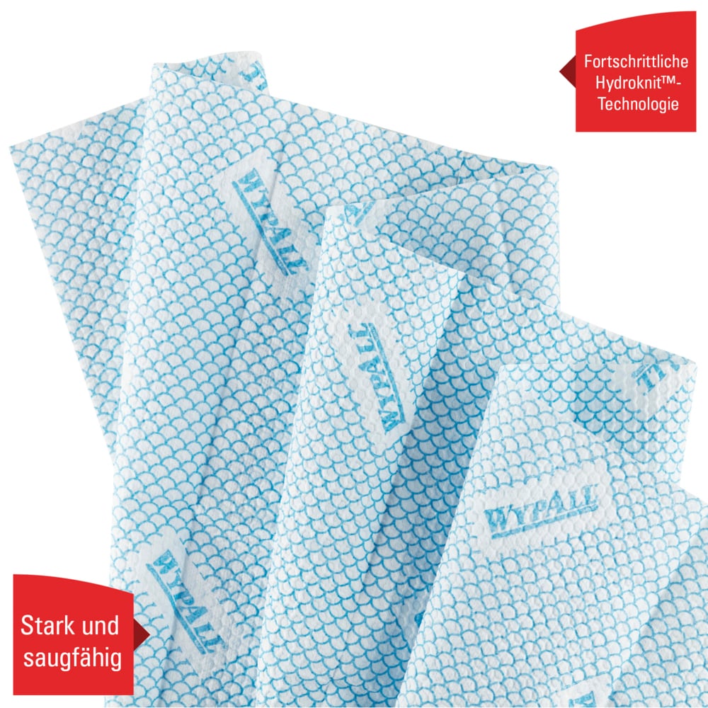 WypAll® X80 Plus Critical Clean™-poetsdoeken 19139 - blauwe poetsdoeken - 8 verpakkingen x 30 kwartgevouwen blauwe poetsdoeken (240 herbruikbare poetsdoeken) - 19139