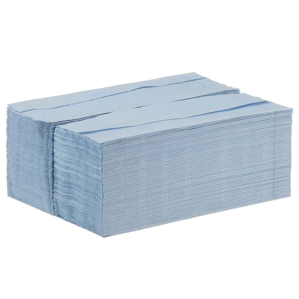 WypAll® L20 General Clean™ 7400 papieren poetsdoeken voor schoonmaken en onderhoud - poetsdoeken – 1 BRAG™ Box x 280 blauwe 2-laagse poetsdoeken - 7400