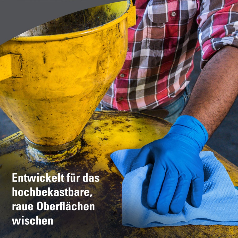 WypAll® X80 General Clean™-poetsdoeken 8347 - herbruikbare poetsdoeken - 1 grote blauwe rol x 475 absorberende poetsdoeken - 8347