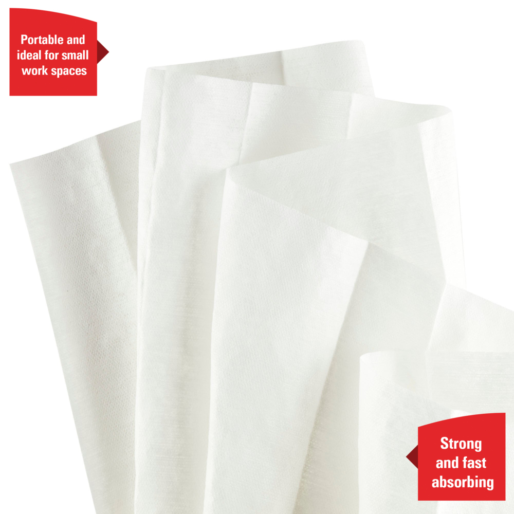 Chiffons WypAll® X60 General Clean™ 8266 - Chiffons de nettoyage - 10 boîtes distributrices POP-UP™ x 126 chiffons blancs (1 260 au total) - 8266