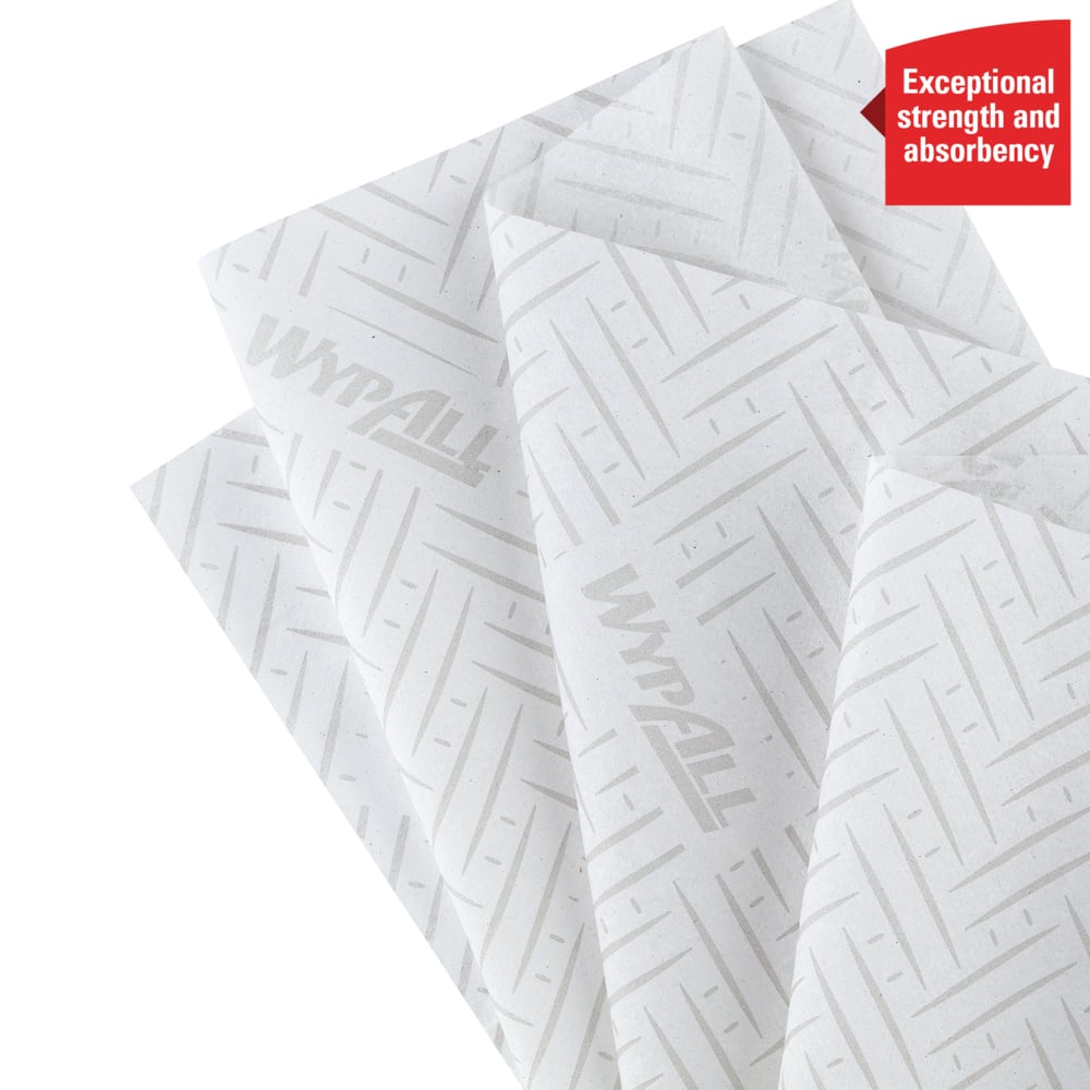 WypAll® Rollo de dispensación central de paños de celulosa para la industria L20 7303 - 6 rollos x 380 hojas, 2 capas, blanco - 7303