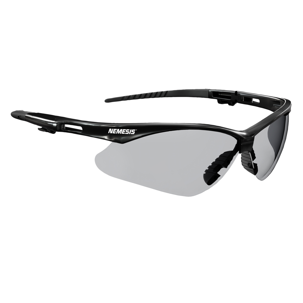 KleenGuard™ V30 Nemesis™ Safety Glasses with Cord Connect (55391), Smoke Lenses with KleenVision™ Anti-Fog coating, Black Frame, Unisex Sunglasses for Men and Women (12 Pairs/Case) - 55391