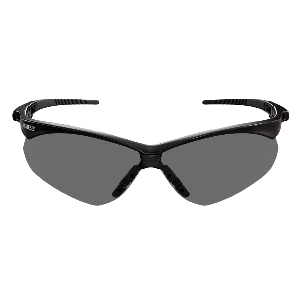 KleenGuard™ V30 Nemesis™ Safety Glasses with Cord Connect (55391), Smoke Lenses with KleenVision™ Anti-Fog coating, Black Frame, Unisex Sunglasses for Men and Women (12 Pairs/Case) - 55391