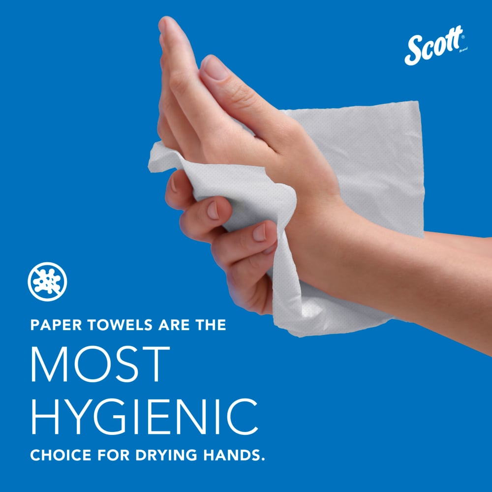 Scott® Essential Universal High-Capacity Hard Roll Towels (01000), with Absorbency Pockets™, 1.5" Core, White, (1,000'/Roll, 12 Rolls/Case, 12,000'/Case) - 01000