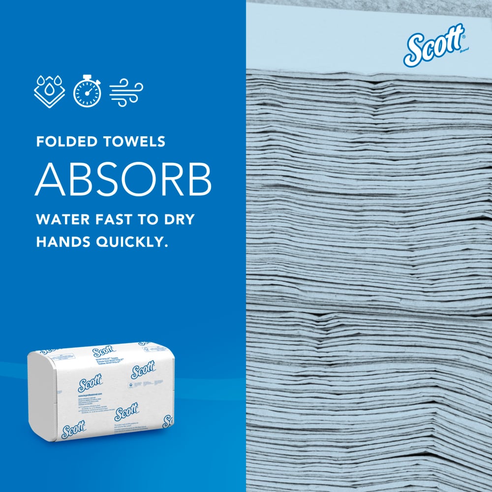 Scott® Pro™ Scottfold™ Multifold Paper Towels (01960), with Absorbency Pockets™, 7.8" x 12.4" sheets, White, (175 Sheets/Pack, 25 Packs/Case, 4,375 Sheets/Case) - 01960
