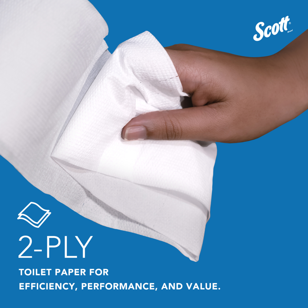 Scott® High-Capacity Jumbo Roll Toilet Paper (03148), 2-Ply, White, Non-perforated, Compact Case for Easy Storage, (1,000'/Roll, 4 Rolls/Case, 4,000'/Case) - 03148