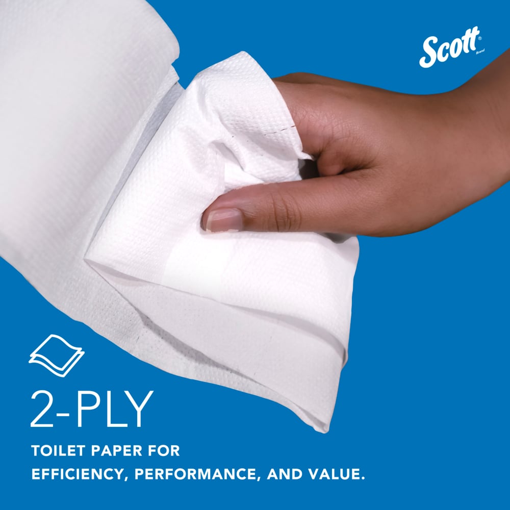 Scott® High-Capacity Jumbo Roll Toilet Paper (03148), 2-Ply, White, Non-perforated, Compact Case for Easy Storage, (1,000'/Roll, 4 Rolls/Case, 4,000'/Case) - 03148