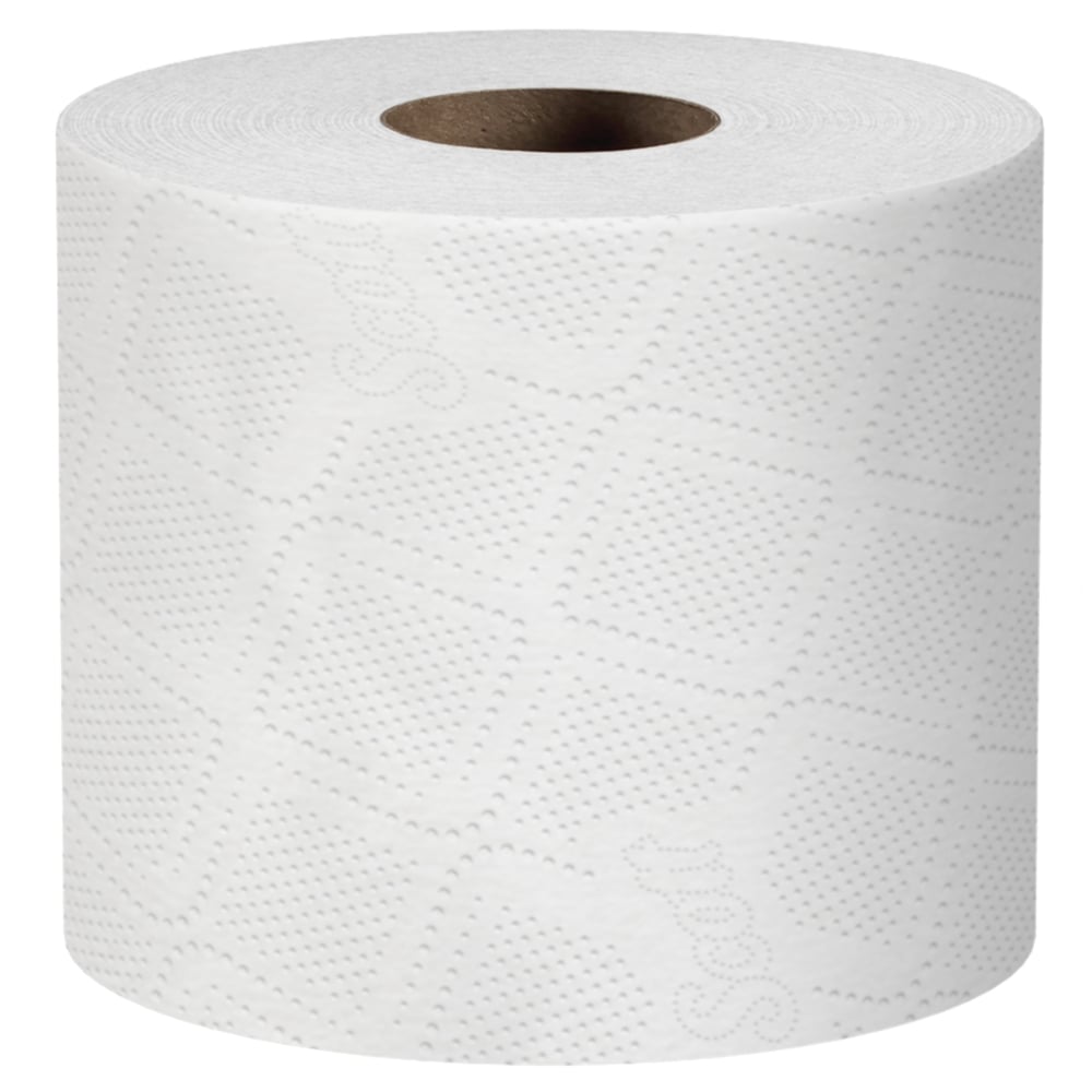 Papier hygiénique en rouleau standard Scott® Professional (04460), avec design rehaussé, 2 épaisseurs, blanc, rouleaux emballés individuellement (550 feuilles/rouleau, 80 rouleaux/caisse, 44 000 feuilles/caisse) - 04460