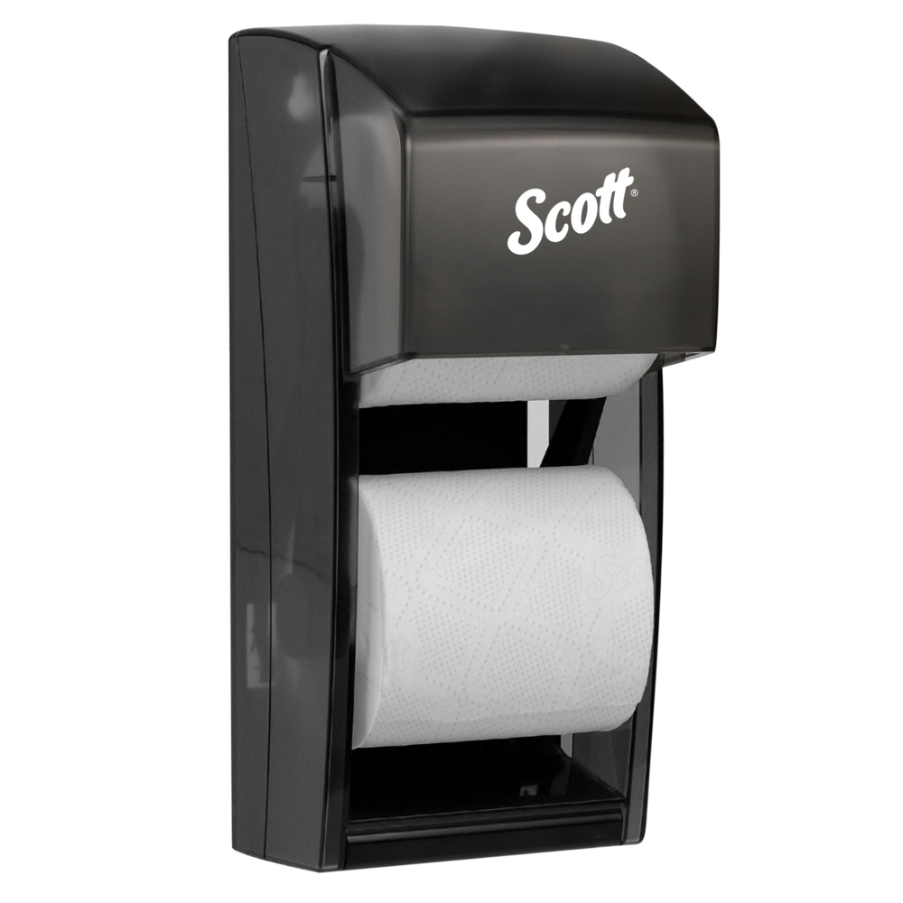 Papier hygiénique en rouleau standard Scott® Professional (04460), avec design rehaussé, 2 épaisseurs, blanc, rouleaux emballés individuellement (550 feuilles/rouleau, 80 rouleaux/caisse, 44 000 feuilles/caisse) - 04460