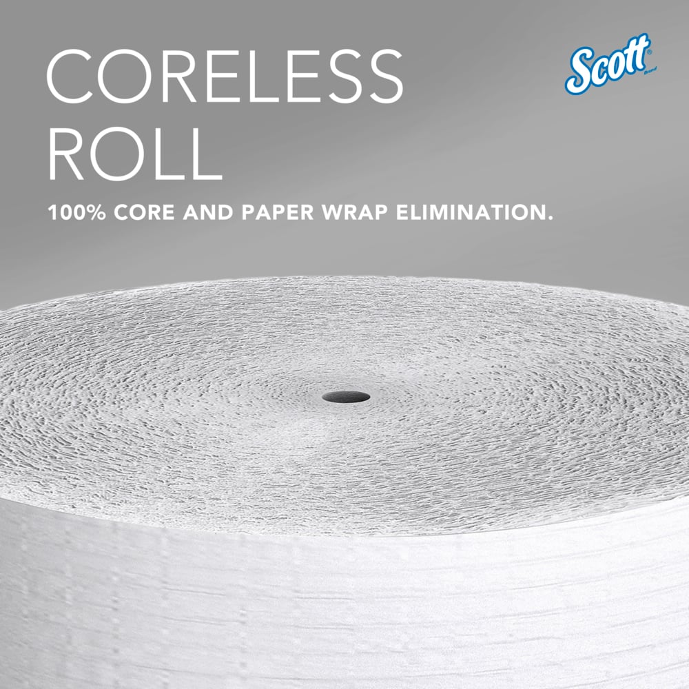 Scott® Coreless High-Capacity Jumbo Roll Toilet Paper (07005), 1-Ply, White, (2,300'/Roll, 12 Rolls/Case, 27,600'/Case) - 07005