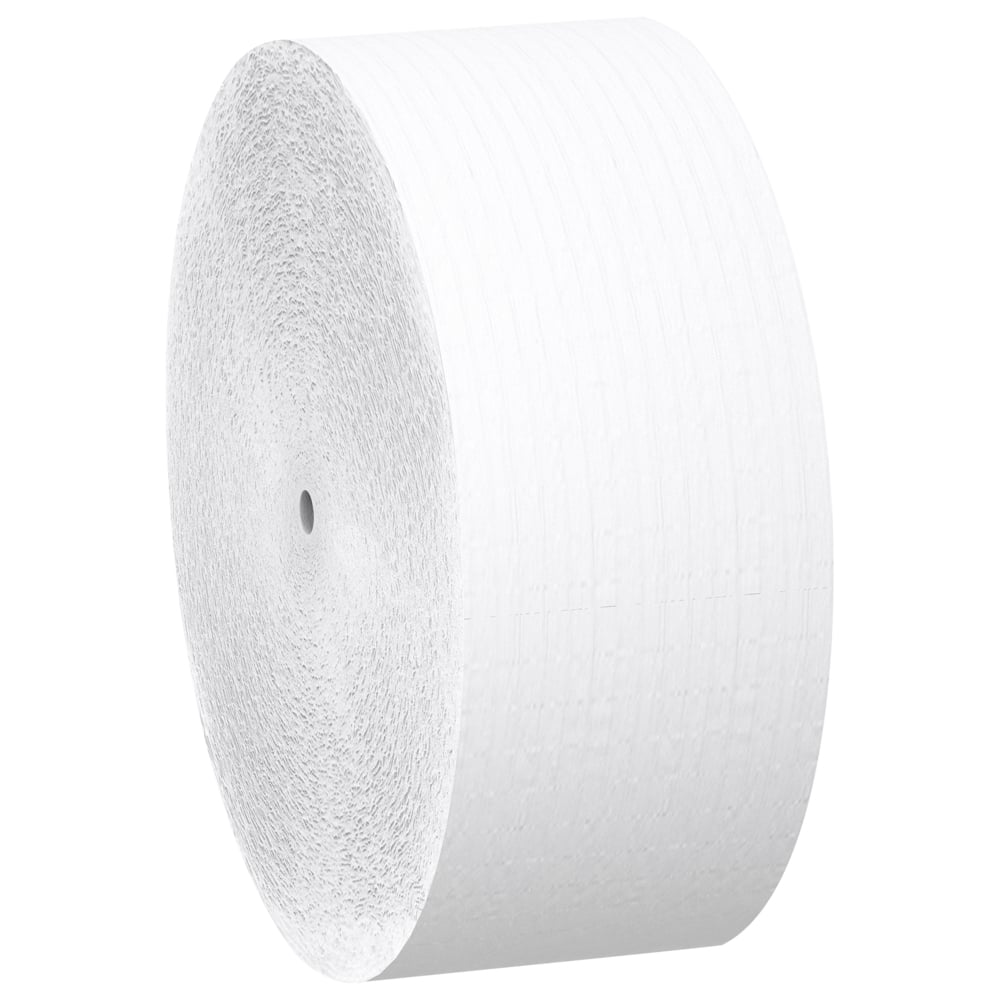 Papier hygiénique en rouleau géant grande capacité sans mandrin Scott® Essential (07005), 1 épaisseur, blanc (2 300 pi/rouleau, 12 rouleaux/caisse, 27 600 pi/caisse) - 07005