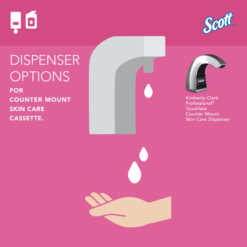 Scott® Foam Hand Soap with Moisturizers (11280), 1.5 L Pink, Floral Scent Under-Counter Hand Soap Refills for Kimberly-Clark Professional® Automatic Counter-Mount Dispensers (2 Bottles/Case) - 11280