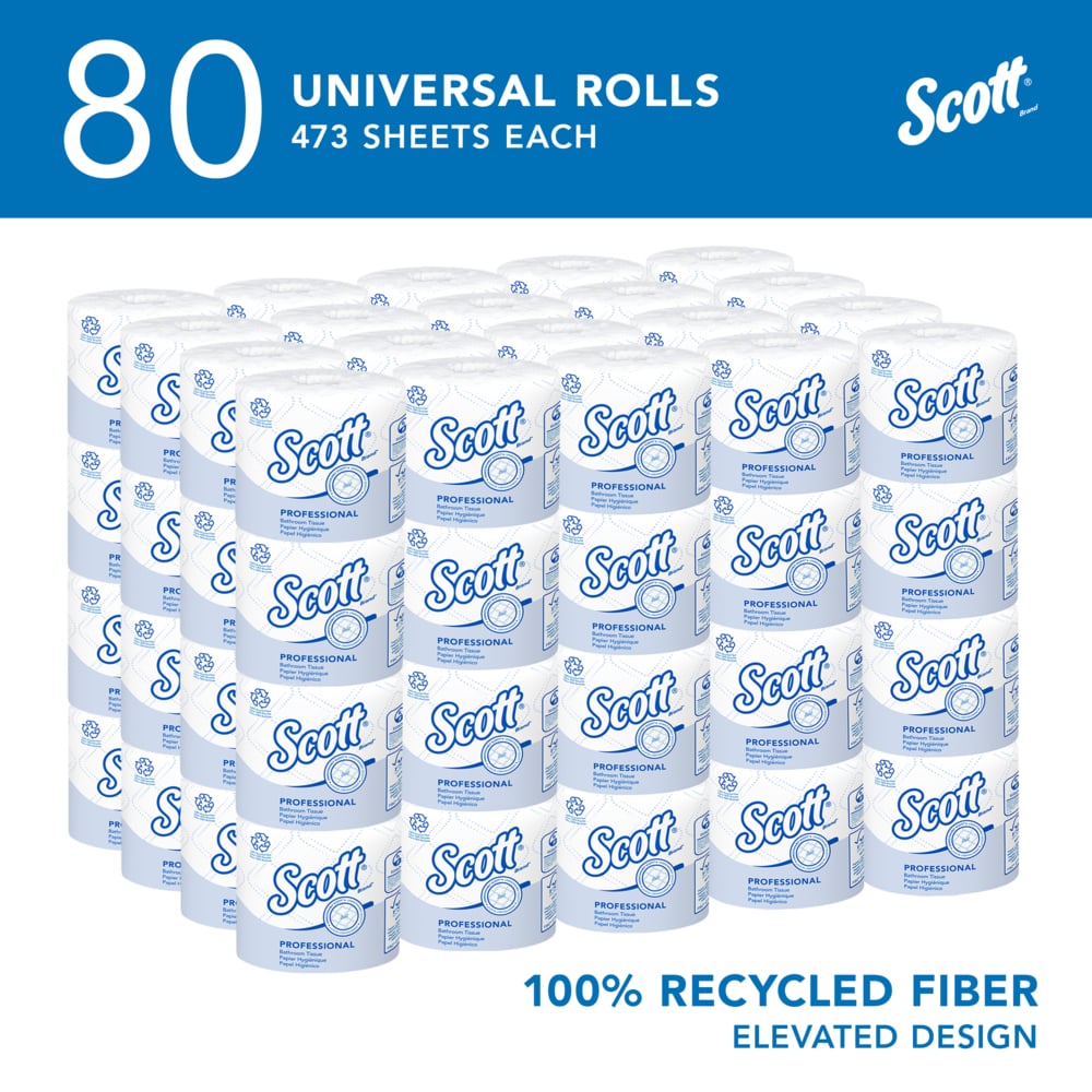 Scott® Professional Standard Roll Toilet Paper (04460), with Elevated  Design, 2-Ply, White, Individually wrapped, (550 Sheets/Roll, 80  Rolls/Case