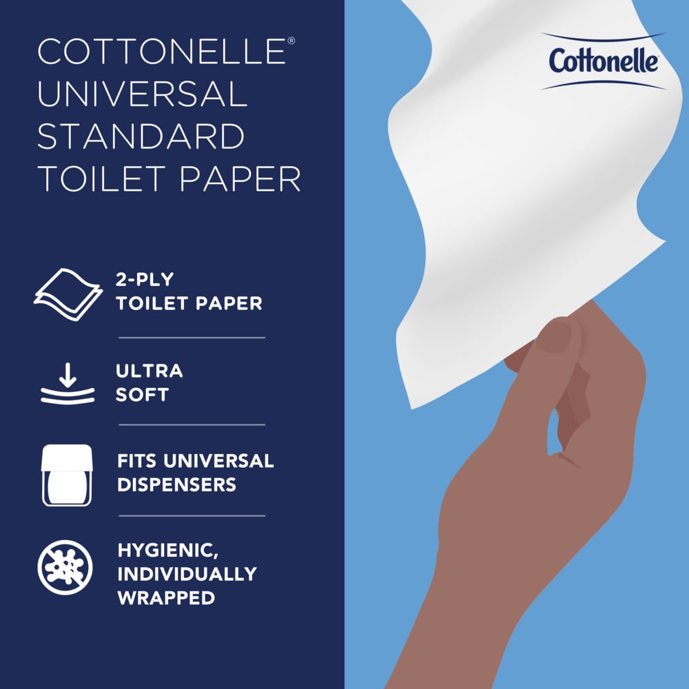 Cottonelle® Professional Standard Roll Toilet Paper (17713), 2-Ply, White, (451 Sheets/Roll, 60 Rolls/Case, 27,060 Sheets/Case) - 17713