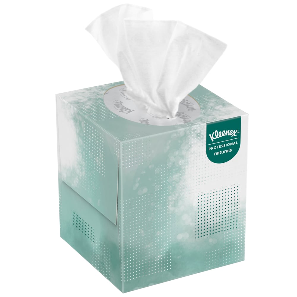 Kleenex® Professional Naturals Facial Tissue (21272), 2-Ply, White, Upright Facial Tissue Cube Boxes for Business (90 Tissues/Box, 36 Boxes/Case, 3,240 Tissues/Case) - 21272