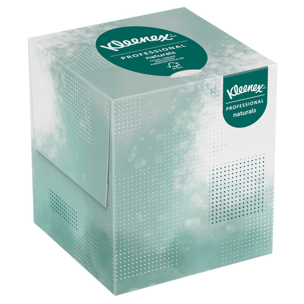 Cube de mouchoirs en papier Kleenex® Professional Naturals Boutique pour entreprise (21272), boîte de mouchoirs verticale, 2 épaisseurs (90 feuilles/boîte, 36 boîtes/caisse, 3 240 feuilles/boîte) - 21272