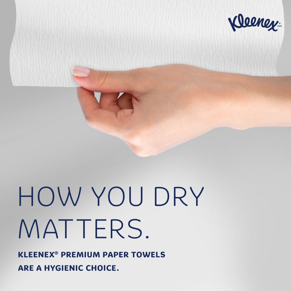 Kleenex® Hard Roll Paper Towels (25637), with Premium Absorbency Pockets™, for Blue Core Dispensers, White, (700'/Roll, 6 Rolls/Case, 4,200'/Case) - 25637