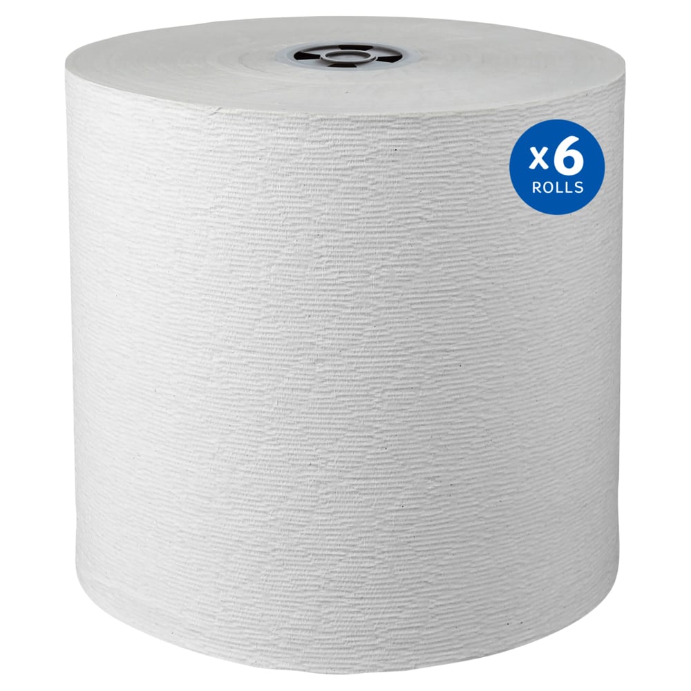 Kleenex® Hard Roll Paper Towels (25639), with Premium Absorbency Pockets™, for Grey Core Dispensers, White, (700'/Roll, 6 Rolls/Case, 4,200'/Case) - 25639