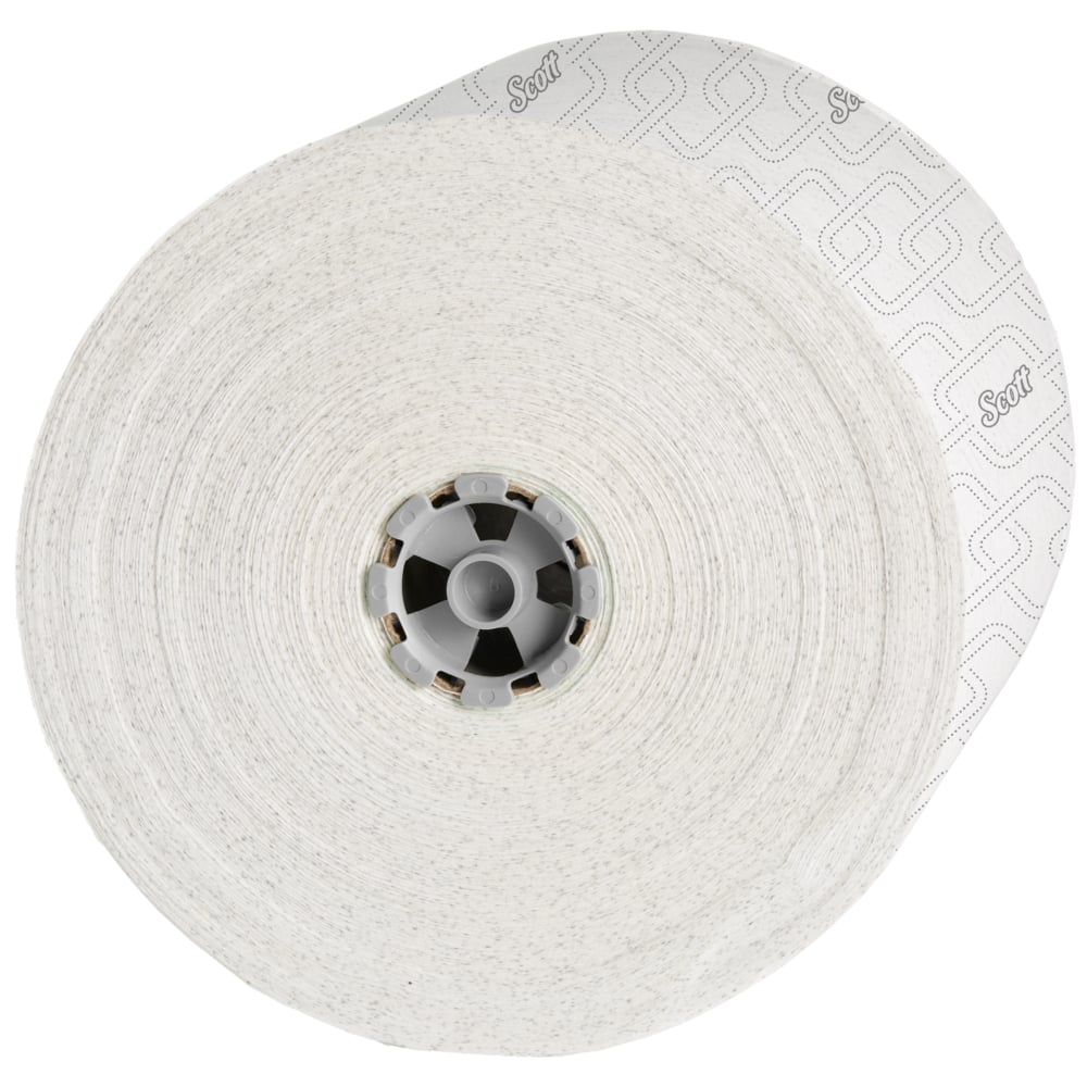 Essuie-mains en rouleau grande capacité Scott® Pro™ (25703), avec design rehaussé et technologie Absorbency Pockets™, pour les distributrices avec mandrin gris, blancs (1 150 pi/rouleau, 6 rouleaux/caisse, 6 900 pi/caisse) - 25703