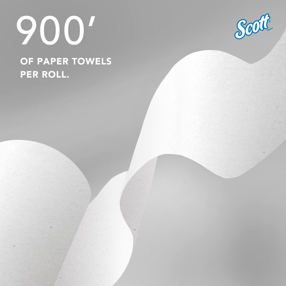 Scott® Pro™ Hard Roll Towels (43959), with Absorbency Pockets™, for Blue Core Dispensers, White, (900'/Roll, 6 Rolls/Case, 5,400'/Case) - 43959