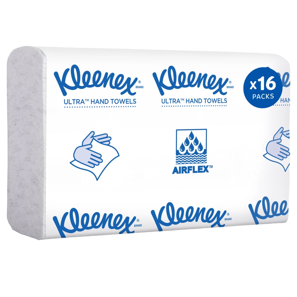 Kleenex® Reveal™ Multifold Paper Towels (46321), 2-Ply, for Kleenex® Reveal™ Countertop System Dispenser, 7.5" x 9.4" sheets, White, (150 Sheets/Pack, 16 Packs/Case, 2,400 Sheets/Case) - 46321