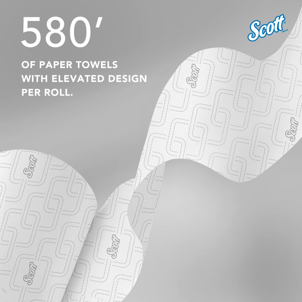 Scott® Pro™ Slimroll™ Hard Roll Towels (47032), with Absorbency Pockets™, for Pink Core Dispensers, White, (580'/Roll, 6 Rolls/Case, 3,480'/Case) - 47032