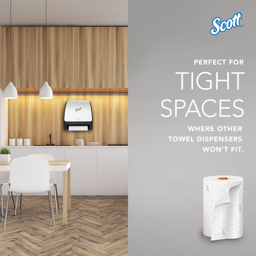 Scott® Pro™ Slimroll™ Hard Roll Towels (47035), with Absorbency Pockets™, for Orange Core Dispensers, White, (580'/Roll, 6 Rolls/Case, 3,480'/Case) - 47035