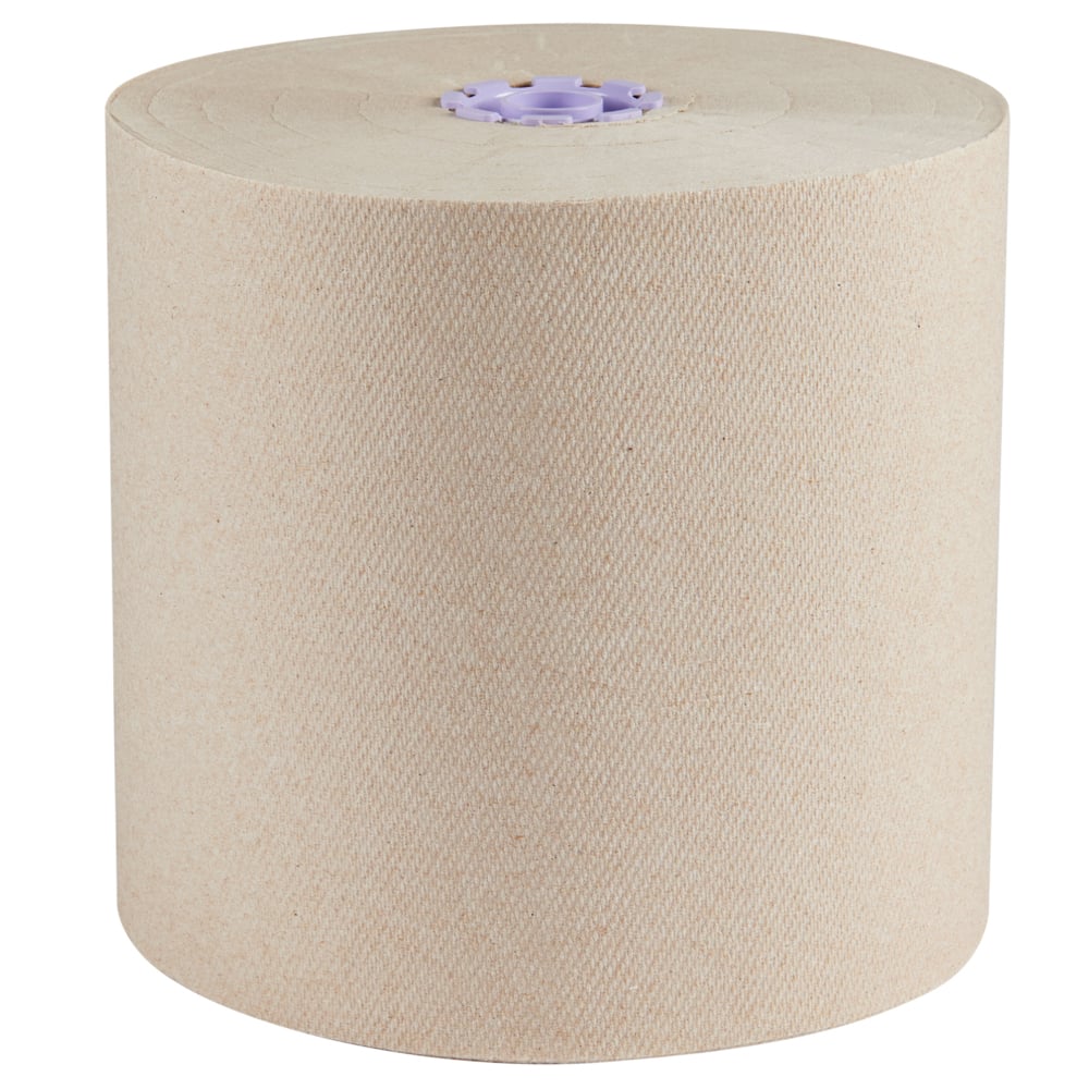 Scott® Essential 100% Recycled Brown Hard Roll Towels (54038), with Absorbency Pockets™, for Purple Core Dispensers, (700'/Roll, 6 Rolls/Case, 4,200'/Case) - 54038