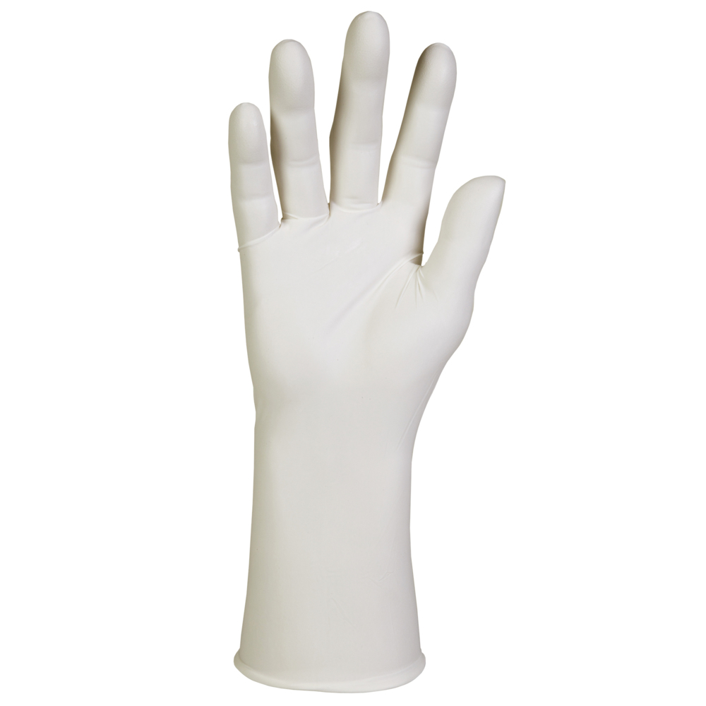 Gants en nitrile Kimtech™ G3 NXT™ (62993), pour les salles blanches de classe 4 ISO ou supérieures, doux, ambidextres, blancs, 30,48 cm (12 po), G, emballage double, 100/sac, 10 sacs, 1 000 gants/caisse - 62993