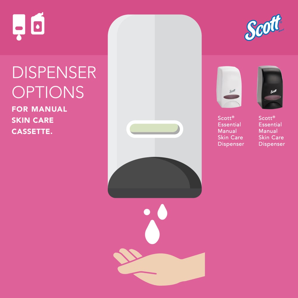 Scott® Foam Hand Soap with Moisturizers (91552), 1.0 L Pink, Floral Scent Manual Hand Soap Refills for compatible Scott® Essential Manual Dispensers (6 Bottles/Case) - 91552