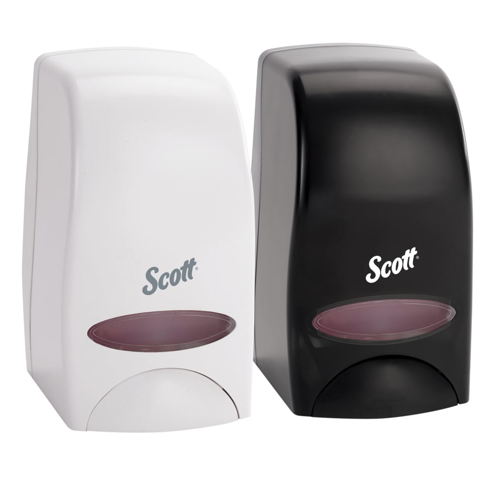 Savon pour les mains en mousse Scott® avec agents hydratants (91552), recharge manuelle de savon pour les mains de 1 litre rose, au parfum floral pour les distributrices manuelles Scott® Essential compatibles (6 bouteilles/caisse) - 91552