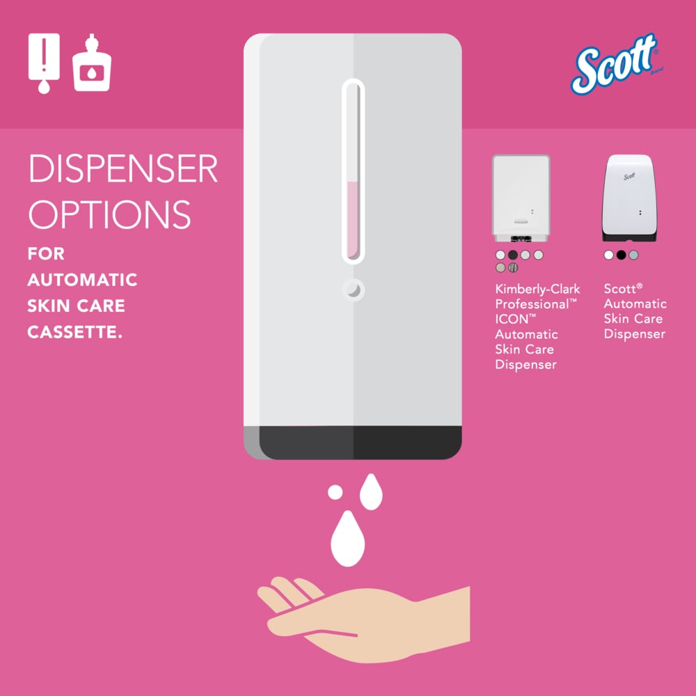 Scott® Foam Hand Soap with Moisturizers (91592), 1.2 L Pink, Floral Scent Automatic Hand Soap Refills for Kimberly-Clark Professional™ ICON™ and Scott® Pro™ Automatic Dispensers (2 Bottles/Case) - 91592