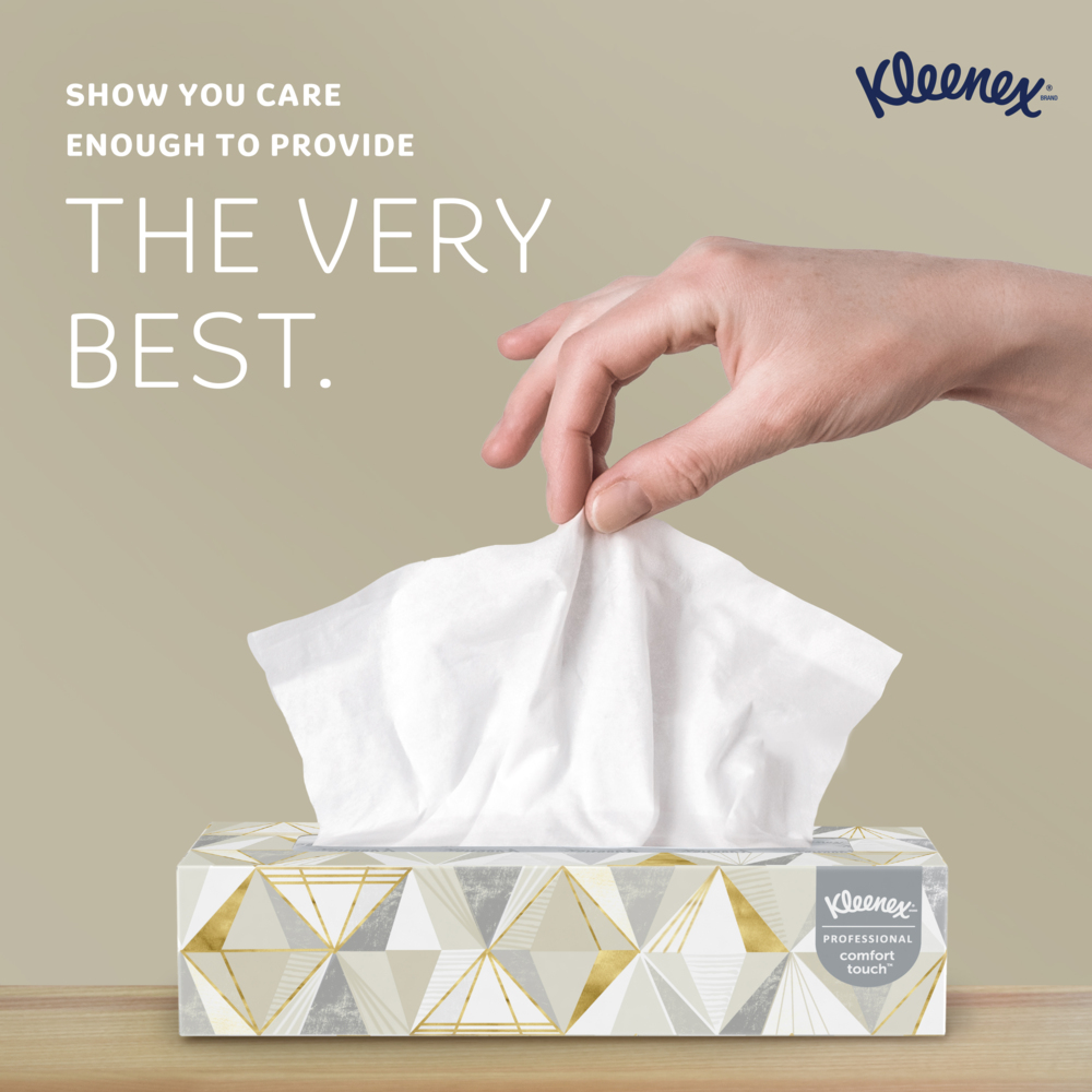 Kleenex® Professional Facial Tissue (03076), 2-Ply, White, Flat Facial Tissue Boxes for Business, Convenience Case (125 Tissues/Box, 12 Boxes/Case, 1,500 Tissues/Case) - 03076