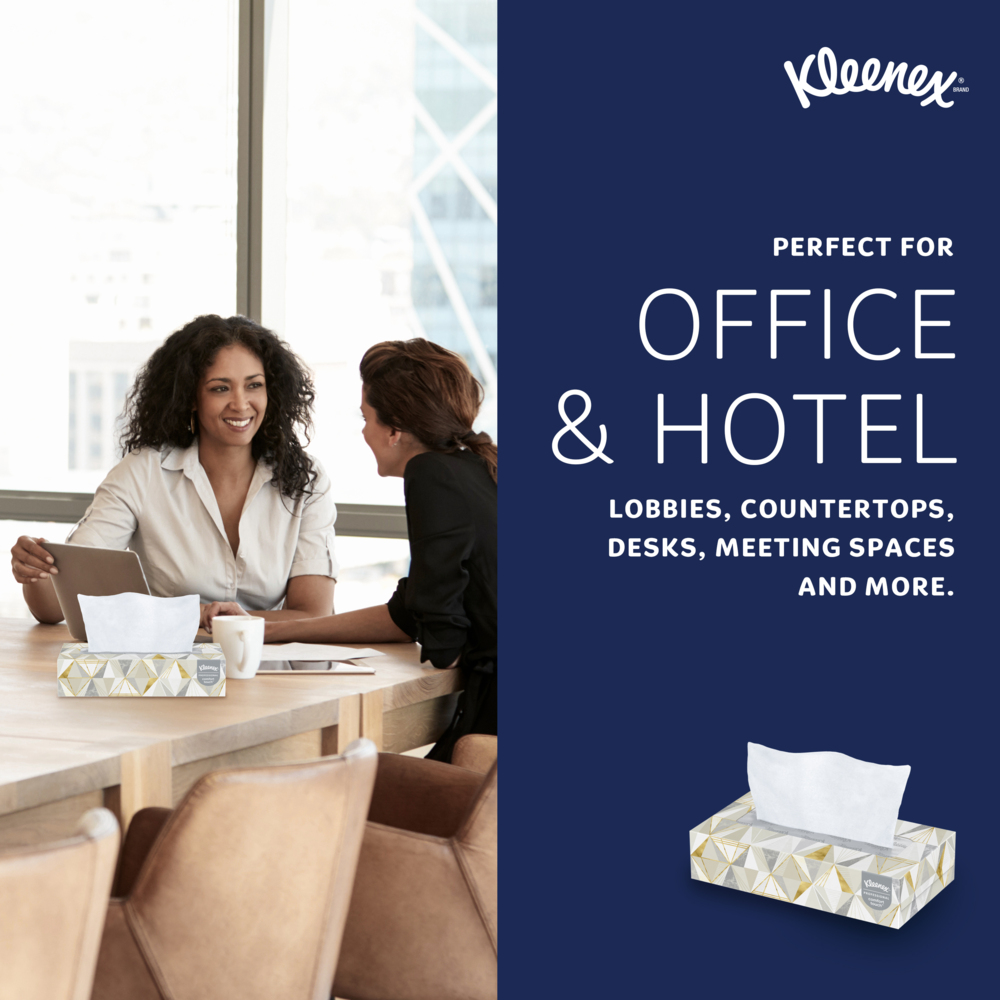 Kleenex® Professional Facial Tissue (03076), 2-Ply, White, Flat Facial Tissue Boxes for Business, Convenience Case (125 Tissues/Box, 12 Boxes/Case, 1,500 Tissues/Case) - 03076