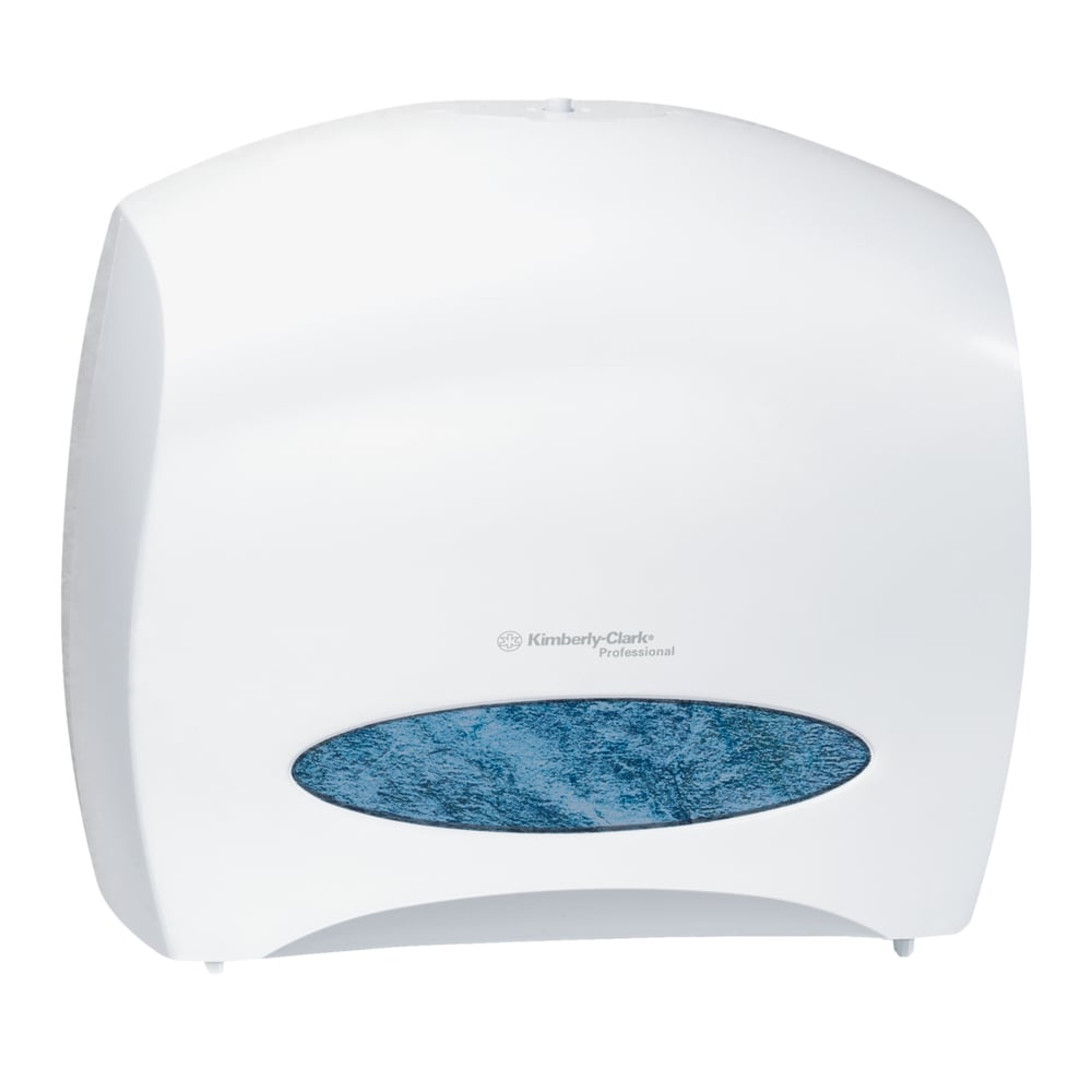 Kimberly-Clark Professional™ Jumbo Roll Toilet Paper Dispenser (09508), with Stub Roll, White, 16.0" x 13.88" x 5.75" (Qty 1) - 09508