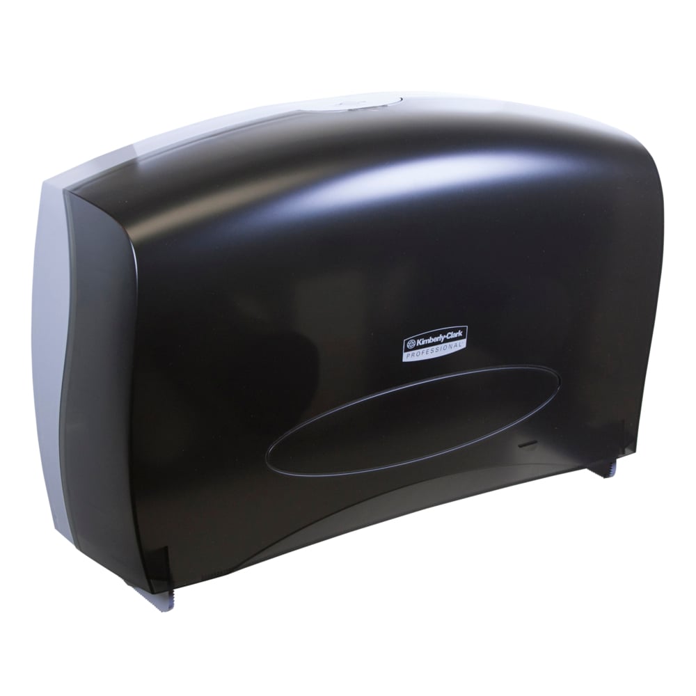 Distributrice polyvalente de papier hygiénique de Kimberly Clark Professional (09551), compatible avec rouleau standard avec mandrin, fumée (noire), 1/caisse - 09551