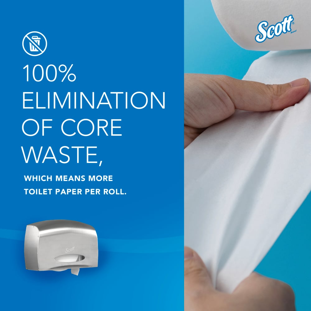 Scott® Pro™ Coreless Jumbo Roll Toilet Paper Dispenser (09601), with Stub Roll, Stainless Steel, 14.25" x 9.75" x 6.00" (Qty 1) - 09601