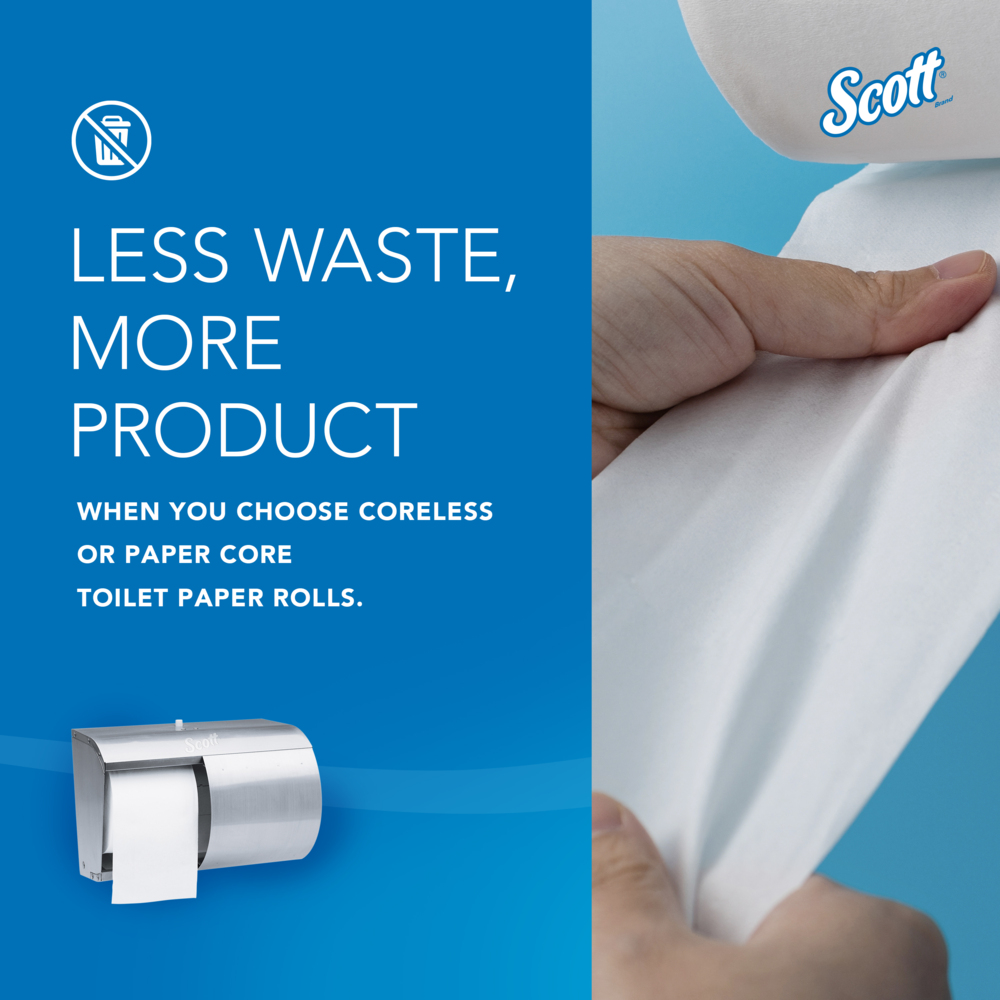 Scott® Pro™ Coreless Standard Roll Toilet Paper Dispenser (09606), 2 Roll Capacity, Stainless Steel, 10.13" x 7.13" x 6.38" (Qty 1) - 09606