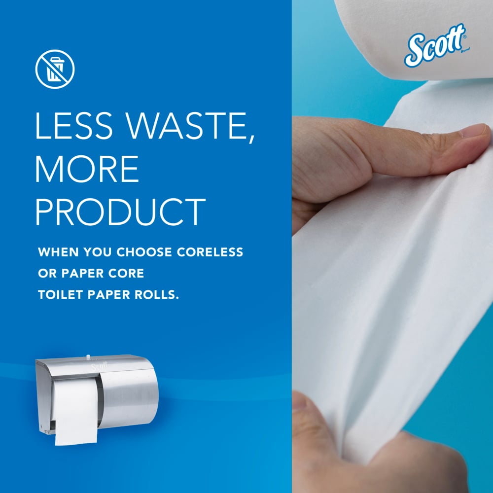 Scott® Pro™ Coreless Standard Roll Toilet Paper Dispenser (09606), 2 Roll Capacity, Stainless Steel, 10.13" x 7.13" x 6.38" (Qty 1) - 09606