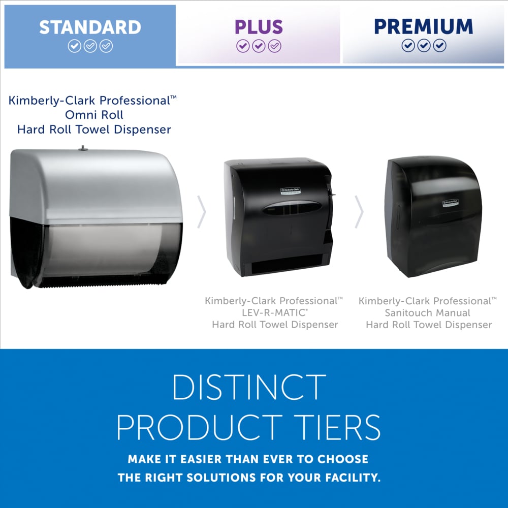 Kimberly-Clark Professional™ Omni Roll Hard Roll Towel Dispenser (09746), Black, for 1.5" Core Roll Towels, Compact Dispensing, 10.5" x 10.0" x 10.0" (Qty 1) - 09746