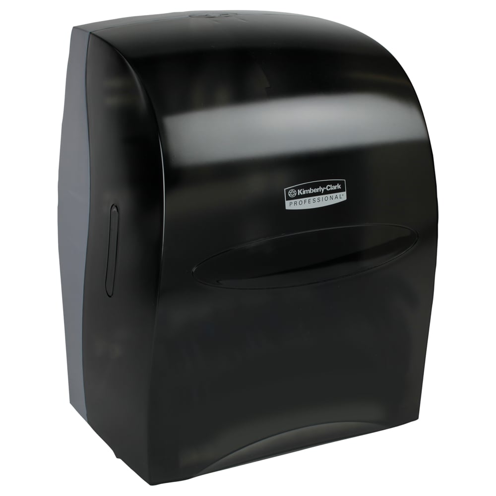 Distributrice d’essuie-mains en rouleaux durs compatibles avec les produits Sanitouch (09990), distribution sans contact, fumée/noire - 09990