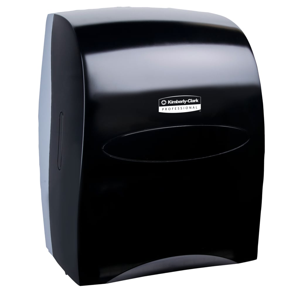 Kimberly-Clark Professional™ Sanitouch Manual Hard Roll Towel Dispenser (09996), Black, for 1.75" Core Roll Towels, 12.63" x 16.13" x 10.2" (Qty 1) - 09996
