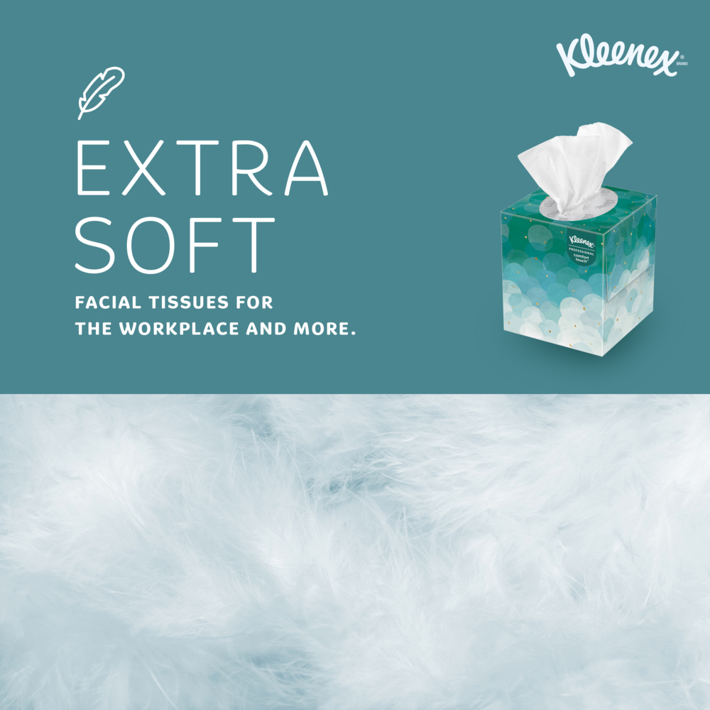 Kleenex® Professional Facial Tissue (21271), 2-Ply, White, Upright Facial Tissue Cube Boxes for Business (90 Tissues/Box, 6 Bundles of 6 Boxes/Case, 36 Boxes/Case, 3,240 Tissues/Case) - 21271