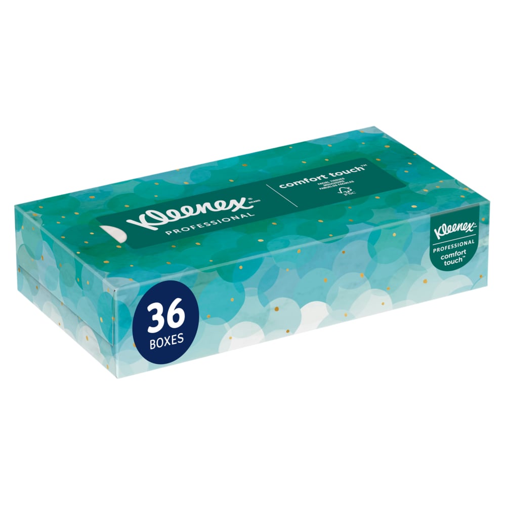 Mouchoirs Kleenex® Professional (21400), 2 épaisseurs, blancs, boîtes de mouchoirs plates pour les entreprises (100 mouchoirs/boîte, 36 boîtes/caisse, 3 600 mouchoirs/caisse) - 21400