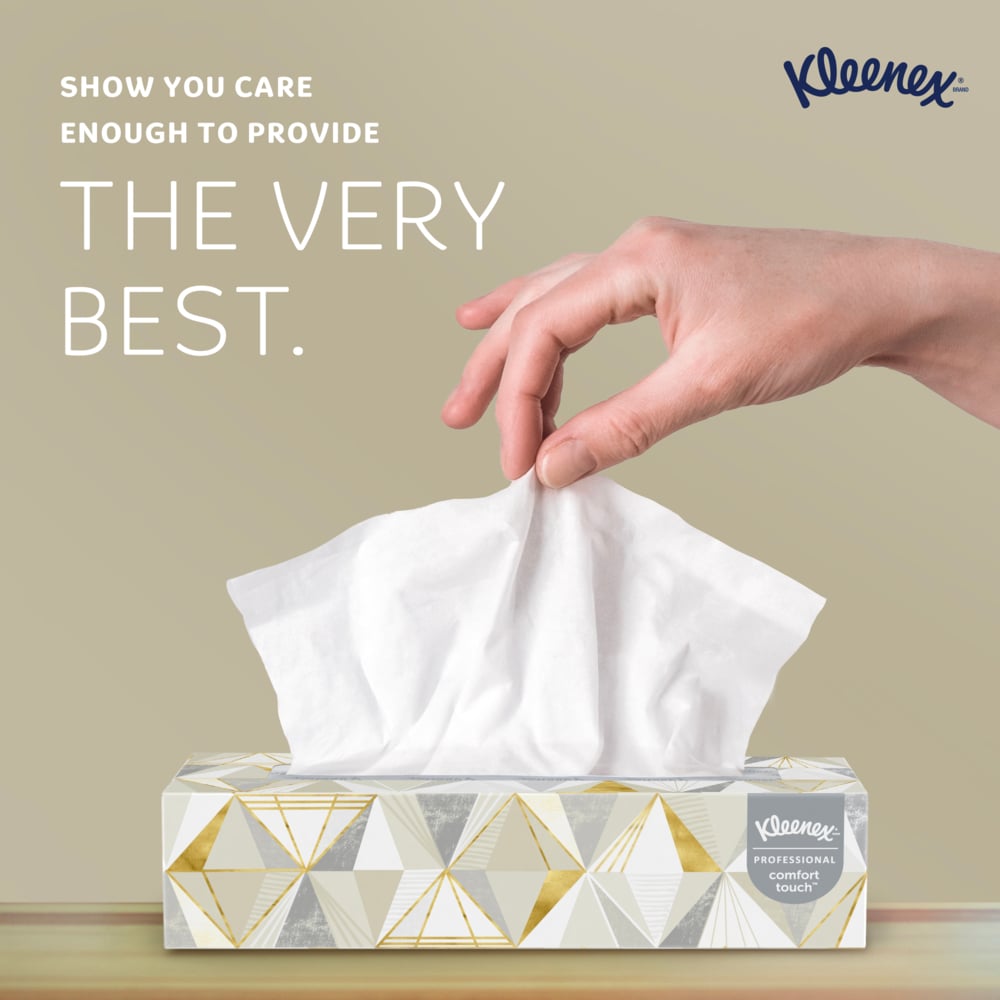 Kleenex® Professional Facial Tissue (21606), 2-Ply, White, Flat Facial Tissue Boxes for Business (125 Tissues/Box, 48 Boxes/Case, 6,000 Tissues/Case) - 21606