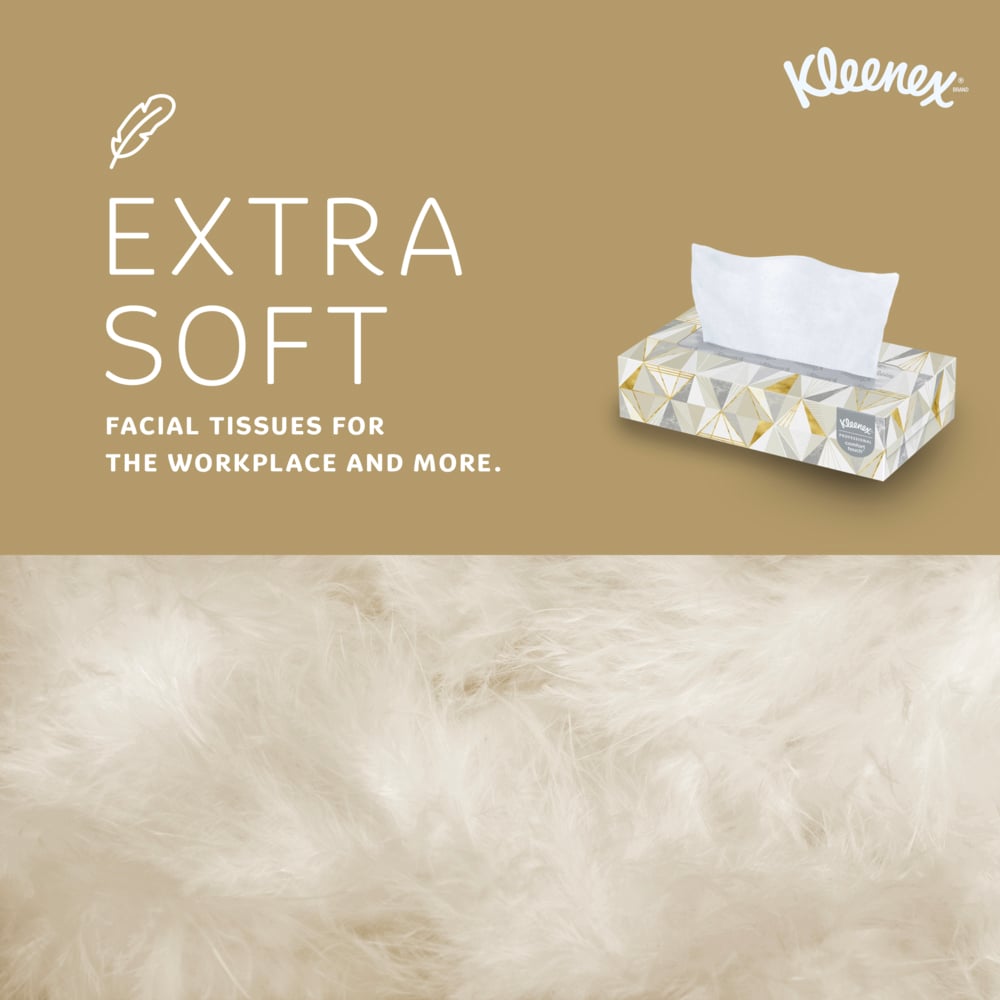 Kleenex® Professional Facial Tissue (21606), 2-Ply, White, Flat Facial Tissue Boxes for Business (125 Tissues/Box, 48 Boxes/Case, 6,000 Tissues/Case) - 21606